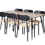 Jídelní stůl Silar - 180 cm - "Wood Look" melamin / černé nohy + ocelová jídelní židle Polly 2-balení, K/D, sedák s černým podsvícením _6