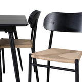 Prodlužovací stůl Silar – černý melamin / černé nohy + ocelová jídelní židle Polly 2-balení, K/D, sedák s černým podsvícením _4