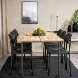 Cirebon Jídelní stůl 200*90cm - Teak / Černá +Polly Jídelní židle 2-balení - Černá / Černá _6