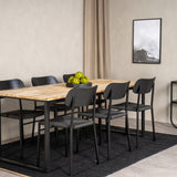 Cirebon Jídelní stůl 200*90cm - Teak / Černá +Polly Jídelní židle 2-balení - Černá / Černá _6