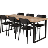 Cirebon Jídelní stůl 200*90cm - Teak / Černá +Polly Jídelní židle 2-balení - Černá / Černá _6
