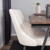 Jakarta Matbord - Svart / mörk Teak - 200*90*H75 +Jídelní židle Leone - černé nohy / béžový manšestr _6