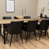Malang matbord - Svart / mörk Teak - 250*100*H76 +Comfort - Jídelní židle 2-balení - černá/Černá _6