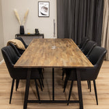 Malang matbord - Svart / mörk Teak - 250*100*H76 +Comfort - Jídelní židle 2-balení - černá/Černá _6