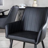 Dipp Jídelní stůl - 180*90cm - Černá dýha / celé černé nohy +Comfort - Jídelní židle 2-balení - černá/Černá _4