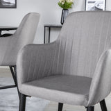 Jídelní stůl Marina - černá deska / černé nohy + křeslo Comfort 2-balení Polar šedá - černé nohy _4