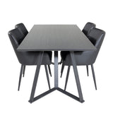 Marina Jídelní stůl - Černá deska / Černé nohy +Comfort - Jídelní židle 2-balení - černá/Černá _4