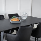 Marina Jídelní stůl - Černá deska / Černé nohy +Comfort - Jídelní židle 2-balení - černá/Černá _4