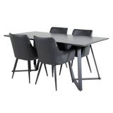 Marina Jídelní stůl - Černá deska / Černé nohy +Comfort - Jídelní židle 2-balení - černá/Černá _4