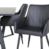 Marina Jídelní stůl - Černá deska / Černé nohy +Comfort - Jídelní židle 2-balení - černá/Černá _4