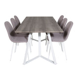 Jídelní stůl Marina - šedý "dub" / bílé nohy + Polar Matstol - Vit / Mellangrå _6