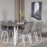 Jídelní stůl Marina - šedý "dub" / bílé nohy + Polar Matstol - Vit / Mellangrå _6