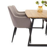 Jídelní stůl Inca - 160/200*85*H75 - Dub / Černá +Komfortní židle 2-balení Polar grey - Černé nohy _4