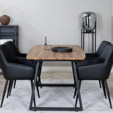 Jídelní stůl Inca - 160/200*85*H75 - Dub / Černá +Comfort - Jídelní židle 2-balení - černá/Černá _4