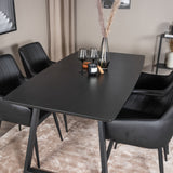 Inca Rozšiřitelná - Černá deska / černá Nohy +Comfort - Jídelní židle 2-balení - černá/Černá _4