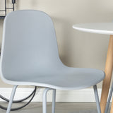 Plaza Runt Matbord - Ek-Look / Vit - ø100*H75 + Jídelní židle Arctic - šedé nohy - šedý plast _4