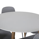 Plaza Runt Matbord - Ek-Look / Vit - ø100*H75 + Jídelní židle Arctic - šedé nohy - šedý plast _4