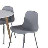Plaza Runt Matbord - Ek-Look / Vit - ø100*H75 + Jídelní židle Arctic - šedé nohy - šedý plast _4