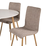 Plaza Runt Matbord - Ek-Look / Vit - ø100*H75 +Jídelní židle Windu Lyx - Dub-Look / Světle šedá _4