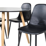 Plaza Runt Matbord - Ek-Look / Svart - ø100*H75 + Jídelní židle Polar Černá PU _4