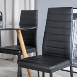 Plaza Runt Matbord - Ek-Look / Svart - ø100*H75 +Jídelní židle Slim High Back - Černé nohy - Černá PU _4