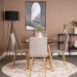 Plaza Runt Matbord - Ek-Look / Svart - ø100*H75 +Jídelní židle Windu Lyx - Dub-Look / Světle šedá _4