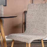 Plaza Runt Matbord - Ek-Look / Svart - ø100*H75 +Jídelní židle Windu Lyx - Dub-Look / Světle šedá _4