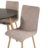 Plaza Runt Matbord - Ek-Look / Svart - ø100*H75 +Jídelní židle Windu Lyx - Dub-Look / Světle šedá _4