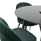 Plaza Runt Matbord - Svart / Svart - ø100*H75 +Velvetová jídelní židle - zelená / černá _4