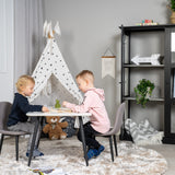 Jídelní stůl Polar 80*60 XXS - Bílá / Černá + Jídelní židle Polar XXS - Šedá _2