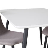Jídelní stůl Polar 80*60 XXS - Bílá / Černá + Jídelní židle Polar XXS - Šedá _2