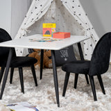 Jídelní stůl Polar 80*60 XXS - Bílá / Černá + Sametová jídelní židle XXS - Black Velvet _2