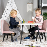 Jídelní stůl Polar 80*60 XXS - Bílá / Černá + Sametová jídelní židle XXS - Růžový Velvet _2