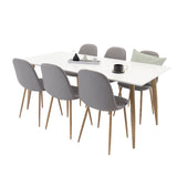 Polar Matbord - Ek-Look / Vit- 180*90*H75 +Polar Jídelní židle Dubové nohy / Šedá látka _6