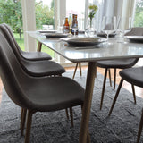 Polar Matbord - Ek-Look / Vit- 180*90*H75 +Polar Jídelní židle Dubové nohy / Šedá látka _6