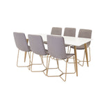 Polar Matbord - Ek-Look / Vit- 180*90*H75 +X-Chair - šedá / Dub _6