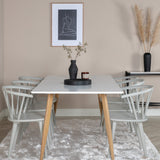 Polar Matbord - Ek-Look / Vit- 180*90*H75 +Bullerbyn - Jídelní židle - Světle šedá _6