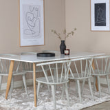 Polar Matbord - Ek-Look / Vit- 180*90*H75 +Bullerbyn - Jídelní židle - Světle šedá _6