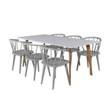 Polar Matbord - Ek-Look / Vit- 180*90*H75 +Bullerbyn - Jídelní židle - Světle šedá _6