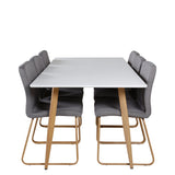 Polar Matbord - Ek-Look / Vit- 180*90*H75 +Mace Matstol - Ek-Look / Mellangrå _6
