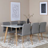 Polar Matbord - Ek-Look / Vit- 180*90*H75 +Mace Matstol - Ek-Look / Mellangrå _6