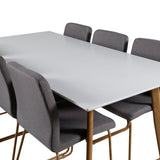 Polar Matbord - Ek-Look / Vit- 180*90*H75 +Mace Matstol - Ek-Look / Mellangrå _6