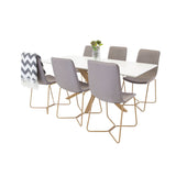 Piazza Matbord - Ek-look / Vit - 180*90*75 +X-Chair - šedá / dub _6