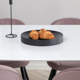 Polar Elips Matbord - Svart / Vit - 240*100*H75 +Velvet Jídelní židle Manšestr - Růžová / Černá _6