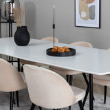 Polar Elips Matbord - Svart / Vit - 240*100*H75 +Velvet Jídelní židle - Béžová / Černá _6