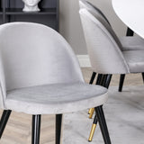 Polar Elips Matbord - Svart / Vit - 240*100*H75 +Sametová jídelní židle Mosaz - světle šedá / černá _6