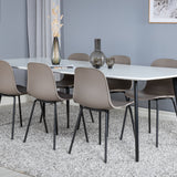 Polar Elips Matbord - Svart / Vit - 240*100*H75 + Jídelní židle Arctic - Černé nohy - Khaki Plast _6