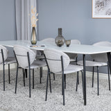 Polar Elips Matbord - Svart / Vit - 240*100*H75 + Jídelní židle Vault - Černé nohy - Šedá látka _6
