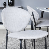 Polar Elips Matbord - Svart / Vit - 240*100*H75 + Jídelní židle Vault - Černé nohy - Šedá látka _6