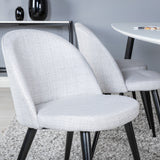 Polar Elips Matbord - Svart / Vit - 240*100*H75 +Velvetová jídelní židle - Černé nohy - Světle šedáTkanina _6